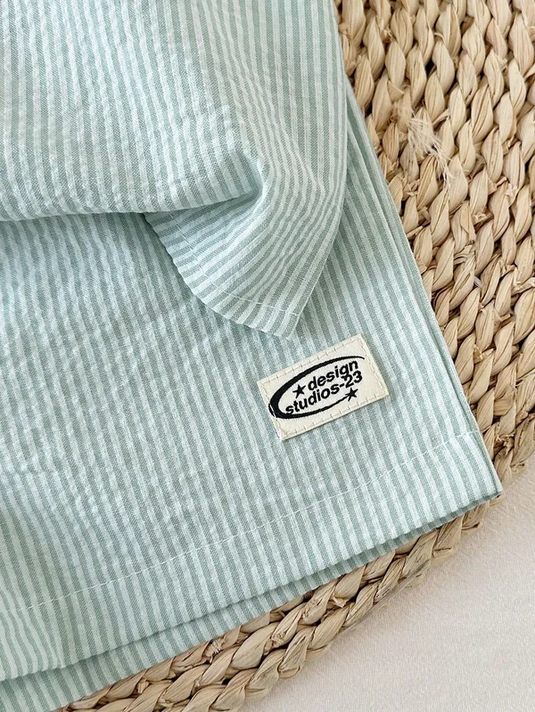 Premium_Baby_Boys’_Mint_Green_Striped_Shirt_&_Shorts_Set_|_Cotton_Casual_Co-ord_Set