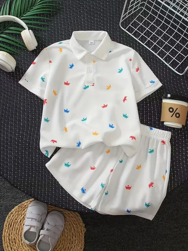 Premium_Crown_Print_Kids_Polo_T-Shirt_&_Matching_Shorts_|_Trendy_2-Piece_Co-Ord_Set_|_Smart_Casual_Kids_Outfit_👑✨”_
