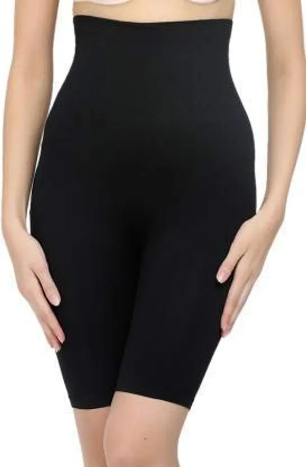 KROYWEN_Tummy_Tucker_Women's_High_Waist_Shapewear_with_Anti_Rolling_Strip_Tummy_Control_(Black)