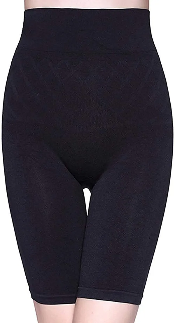 Kroywen_Women's_Stretch_Cotton_Seamless_Tummy_Control_Blended_High_Waist_Tummy_Thigh_Ladies_Shapewear_Body_Shaper_High_Waist_Gym_Shapewear.._(BLACK)