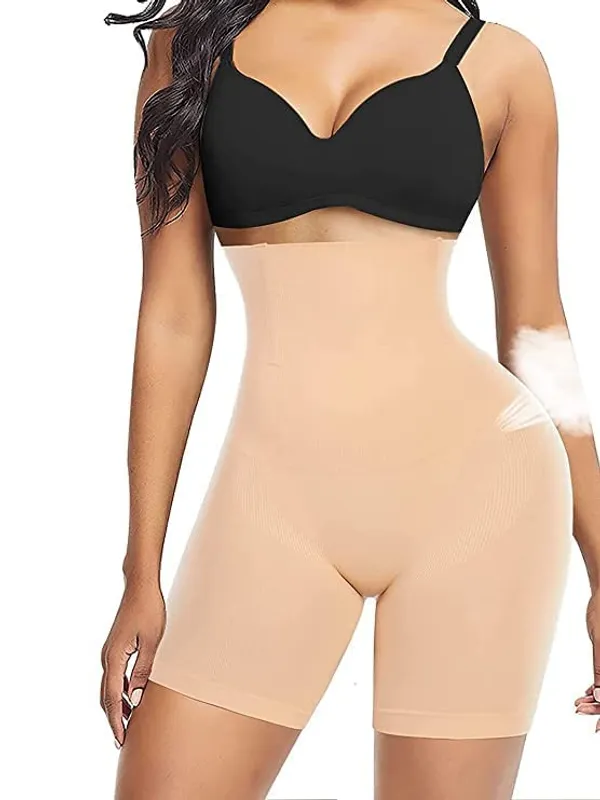 KROYWEN_Women_Body_Shaper_Tummy_Control_Shapewear_High_Waist_Mid-Thigh_Slimmer_Shorts_Underwear_Butt_Lifter_Bodysuit_Tummy_shepar_(Beige)