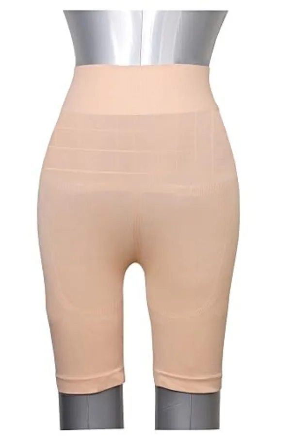 KROYWEN_Tummy_Tucker_Women's_High_Waist_Shapewear_with_Anti_Rolling_Strip_Tummy_Control_(Beige_Pack_of_2)