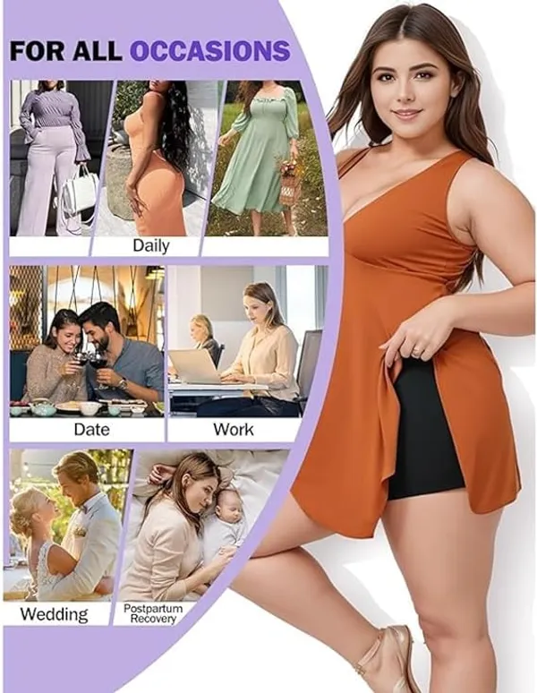 KROYWEN_Women's_Tummy_Tucker_High_Waist_Shapewear_with_Anti_Rolling_Strip_Panties_(Free-Size)_(Waist_Size_Fits_:_32_to_38_Inch)_(Combo)