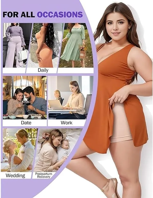 KROYWEN_Women's_Tummy_Tucker_High_Waist_Shapewear_with_Anti_Rolling_Strip_Panties_(Free-Size)_(Waist_Size_Fits_:_32_to_38_Inch)_(Skin_&_Skin)