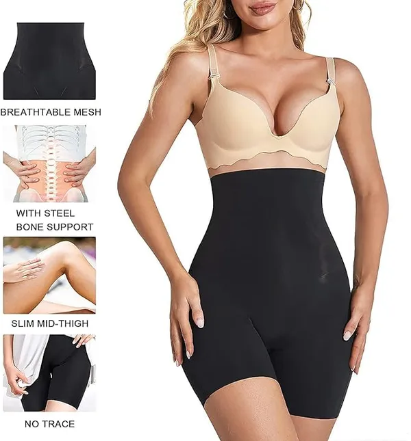 KROYWEN_Shapewear_Waist_Trainer_Slim_Belt_Tummy_Control_Tummy_and_Thigh_Shaper_for_Women_and_Girls_(Black)