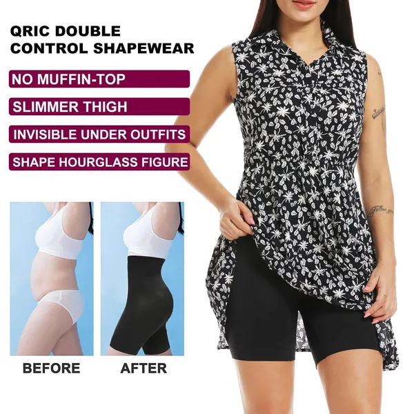 KROYWEN_Women�s_Waist_Slimming_Panties_Tummy_Tucker_High_Waist_Shapewear_Waist_Shapewear_(Black_Pack_of_2)