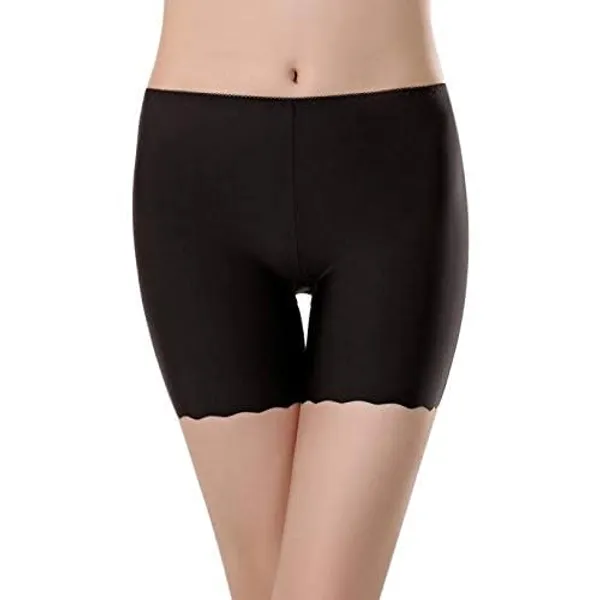 KROYWEN_Women's_High_Coverage_Super_Combed_Cotton_Elastane_Stretch_Mid_Waist_Boy_Shorts_with_Concealed_Waistband_and_StayFresh_Treatment_(Black)