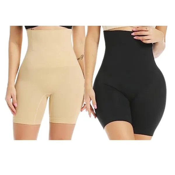 KROYWEN_Women�s_Nylon_Spandex_No_Rolling_Down_High_Waist_Tummy_Control/Tummy_Tucker/Butt_Lifter/Body_Shaper_Shapewear_with_Lace_(Combo)