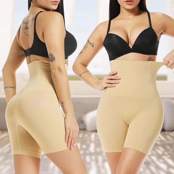 KROYWEN_Tummy_Tucker_Waist_Shapewear_with_Anti_Rolling_Strip_Control_Panties_Body_Shapewear_for_Women_Tummy_(Beige,Black)