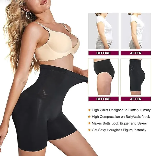 KROYWEN_Tummy_Tucker_Shaper_for_Women_Waist_Shaper_Slim_Bold_Tummy_Tucker_Shapewear_(Free-Size_Fits_30-38_Waist_Size)_(Beige,Black)