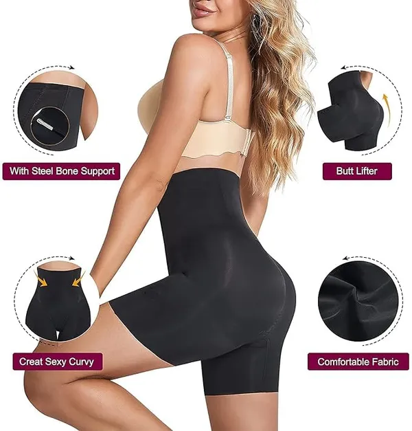 KROYWEN_Tummy_Tucker_Shaper_for_Women_Waist_Shaper_Slim_Bold_Tummy_Tucker_Shapewear_(Free-Size_Fits_30-38_Waist_Size)_(Beige,Black)