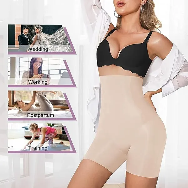 KROYWEN_Shapewear_Waist_Trainer_Slim_Belt_Tummy_Control_Tummy_and_Thigh_Shaper_for_Women_and_Girls_(Beige)