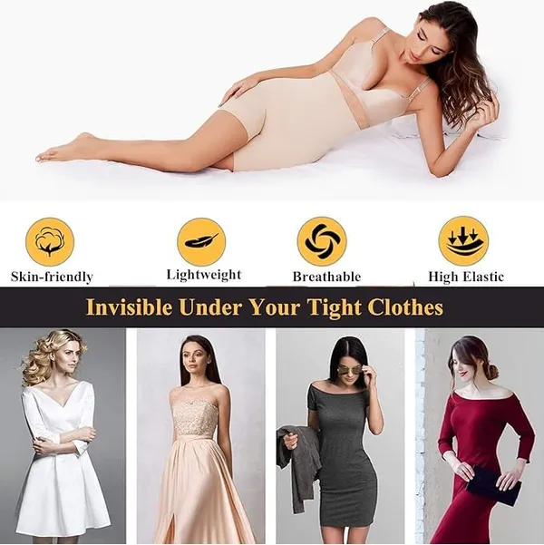 KROYWEN_Women_Shapewear_Shorts_Tummy_Control_Shapewear_Invisible_Shaping_Shorts_High_Waisted_Body_Shaper_Shorts_Under_Dress_(Fits_Waist_:_30_to_38_Inch)_(Skin,_L)