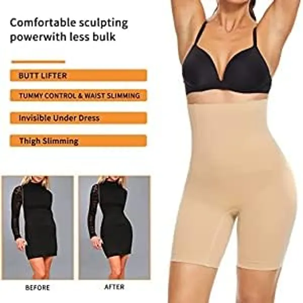KROYWEN_Women�s_Waist_Slimming_Panties_Tummy_Tucker_High_Waist_Shapewear_Waist_Shapewear_(Beige)