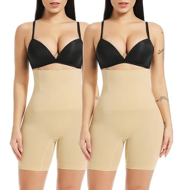 KROYWEN_Body_Shapewear_&_Tummy_Shaper_Belt_for_Women_&_Men_Used_for_Postpartum_Recovery,_Weight_Loss,_Muscle_Toning,_Fitness_Exercise,_Workout,_Back_Support,_Gym,_Yoga_(Beige_Pack_of_2)