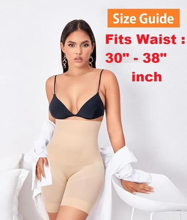 KROYWEN_Women_Shapewear_Shorts_Tummy_Control_Shapewear_Invisible_Shaping_Shorts_High_Waisted_Body_Shaper_Shorts_Under_Dress_(Fits_Waist_:_30_to_38_Inch)_(Skin,_3XL)
