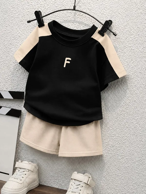 Trendy_Black_&_Cream_T-Shirt_Shorts_Co-Ord_Set_for_Boys_|_Stylish_Casual_Summer_Outfit_|_Kids_2-Piece_Set_Stylish_Look_•_Smart_Comfort_•_Everyday_Ready_👦🏻✨