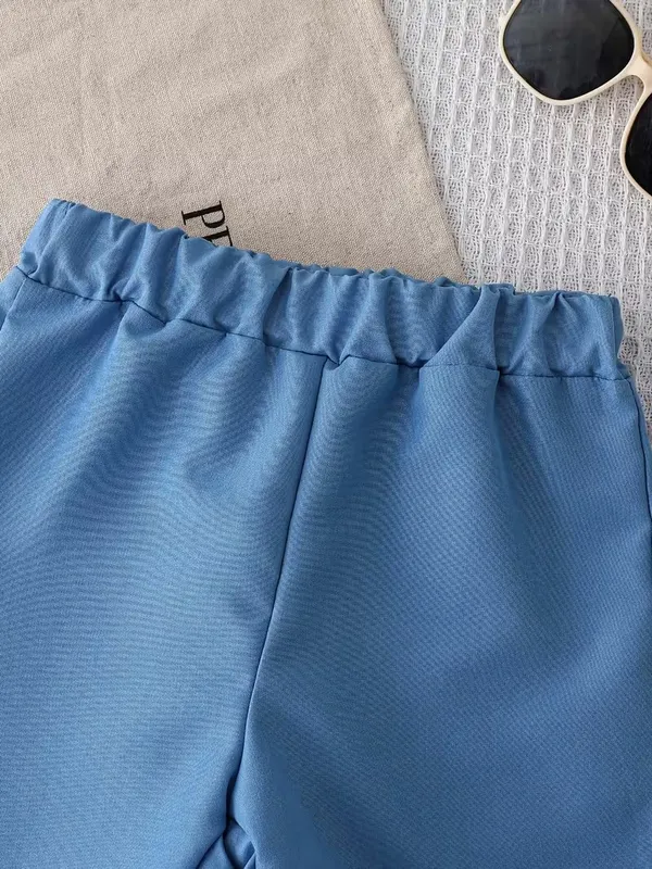 White_Popcorn_Shirt_And_Shorts_With_Blue_Strip_Pocket_(_Co-ordset_)_(_White-Blue_Colour_)