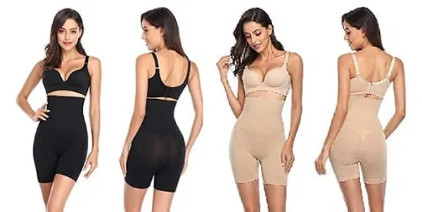 KROYWEN_Women_Shapewear_for_Tummy_Thigh_Body_Shaper_for_Tummy_Control_Shapewear_for_Women..._Beige,Black