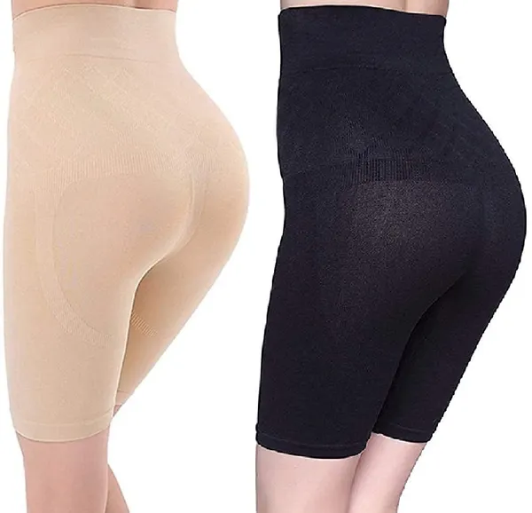 KROYWEN_Women�s_Nylon_Spandex_High_Waist_Tummy_Control/Tummy_Tucker/Butt_Lifter/Body_Shaper_Shapewear_with_Lace_Beige,Black