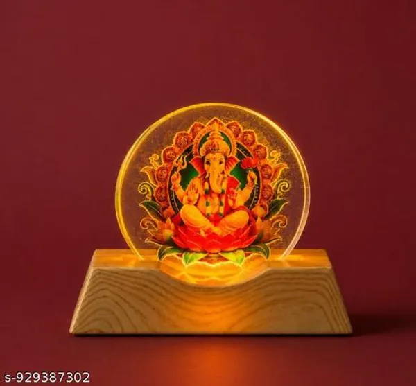 Ganeshji_Led_Acrylic_Lamp_With_Wooden_Base_Usb_Night_Light_For_Home_Temple_Decor