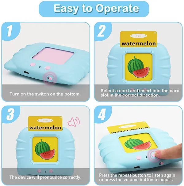 KROYWEN_Talking_Flash_Cards_for_Early_Educational_Learning_Toy_|_Electronic_English_Words_Reading_Flashcards_Toy_for_Kids_|_Best_Gift_for_Baby_&_Toddler