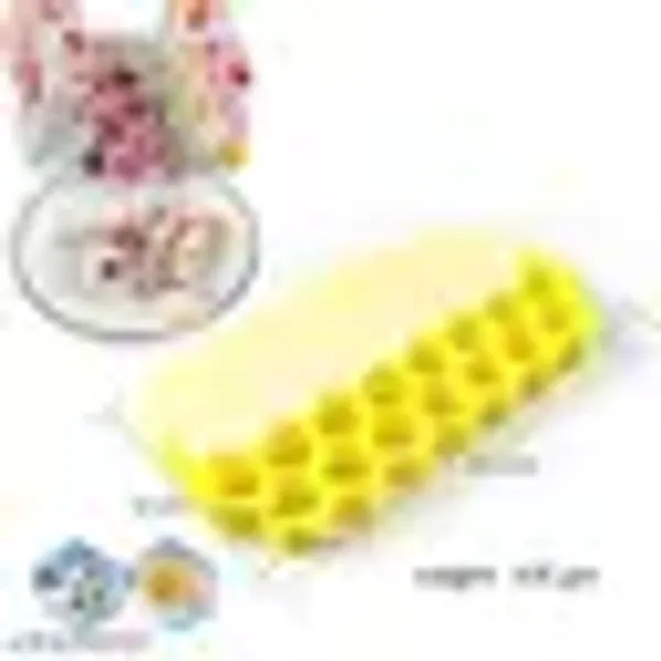 Yellow_Silicone_Ice_Cube_Tray_With_Lid_Hexagon_Freezer_Mold