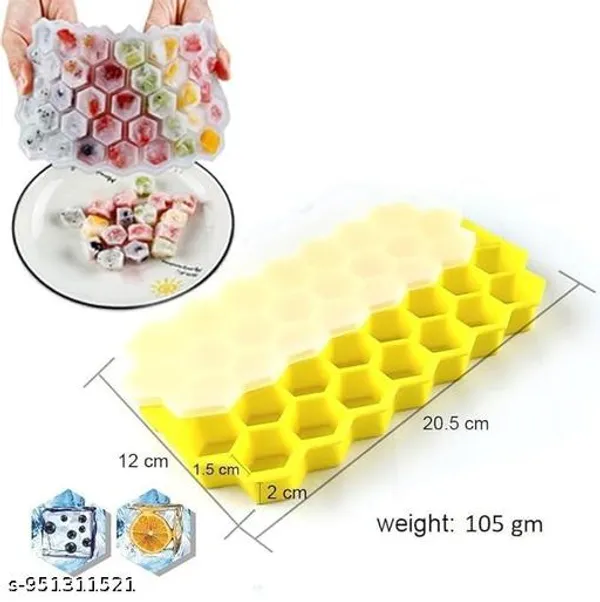 Reusable_Yellow_Silicone_Ice_Cube_Mold_Tray_For_Kitchen
