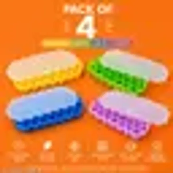 Pack_Of_4_Hexagon_Silicone_Ice_Cube_Trays_With_Lid_Honeycomb_Ice_Mold_Set_Yellow_Green_Blue_Purple
