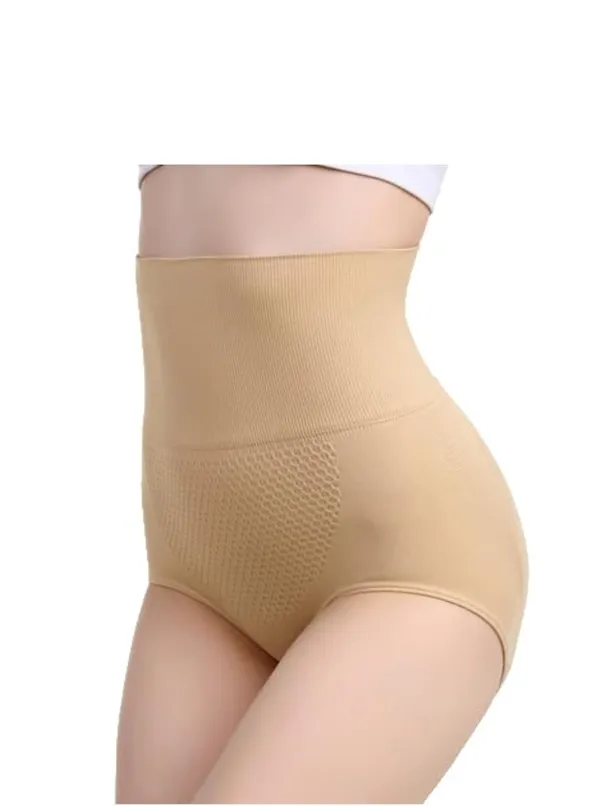 KROYWEN_Women's_Cotton_High_Waist_Hipster_Panty_Grey�_(Beige)
