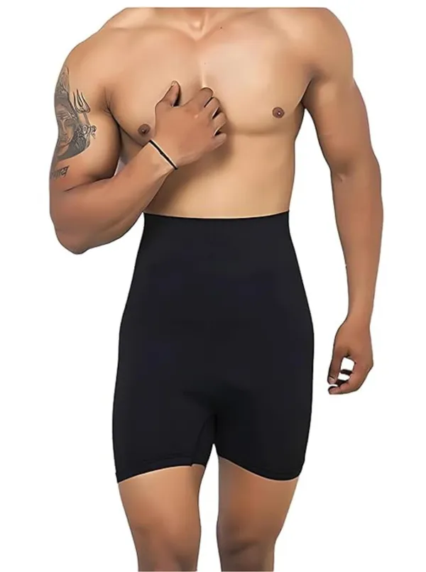 KROYWEN_Men's_Seamless_Microfiber_Tummy_Tucker_Control_Brief_|_Goog_Loking_Black