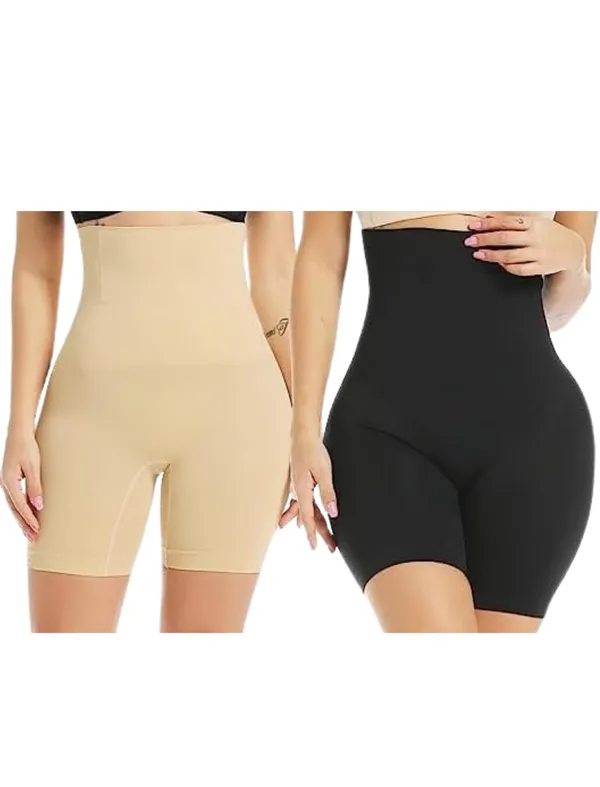 KROYWEN_Women's_Tummy_Tucker_High_Waist_Shapewear_with_Anti_Rolling_Strip_Panties_(Free-Size)_(Waist_Size_Fits_:_32_to_38_Inch)_(Combo)