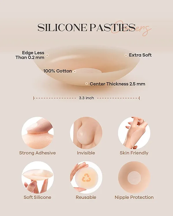 KROYWEN_Soft_Silicon_Breast_Pads_High-Absorbent_Silicon_Breast_Pads_Reusable_Maternity_|_Breast_Pads_Washable_|_Super_Absorbent_Comfort_Fit_Breast_Pads_|_Nipple_Bra_Beige