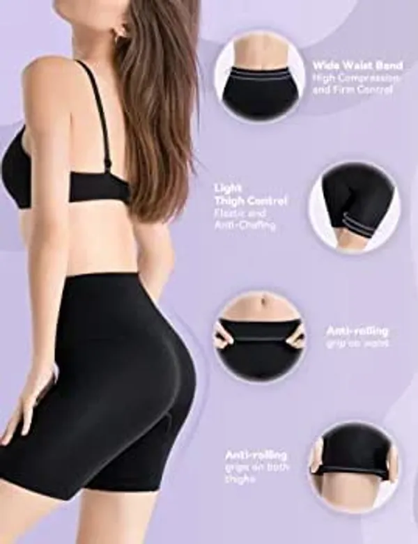 KROYWEN_Fashion_Women's_High_Waisted_Seamless_Firm_Triple_Control_Butt_Lifter_Bodysuit_Body_Shaper_Shorts_Plus_Size_Thigh_Slimmer_Tummy_Control_Shapewear_Comfortable_for_Women_Under_Dress_Black