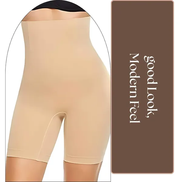 kroywen_Tucker_Women's_High_Waist_with_Anti_Rolling_Strips_Shapewear_for_Women,_Tummy_Shaper_Comfortable_Seamless_Shapewear_Beige