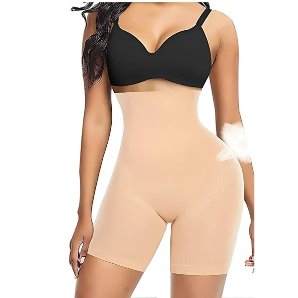 KROYWEN_Women's_4-in-1_Shaper-_Tummy,_Back,_Thighs,_HIPS-_High_Waist_Anti_Rolling_Strip_Effective_Seamless_Corset_Tummy_Tucker_Shapewear_(Fits_from_32_to_38_Waist_Size)_(Pack_of_1_PIS)_Beige