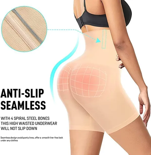 KROYWEN_Heavy-Shapewear-Women's_High_Waist_Anti_Rolling_Strip_Tummy_Control_Slimming_Panties_Women_Shapewear_Underwear_(Fits_32-36_Waist_Size)_Tummy_shepar_Beige