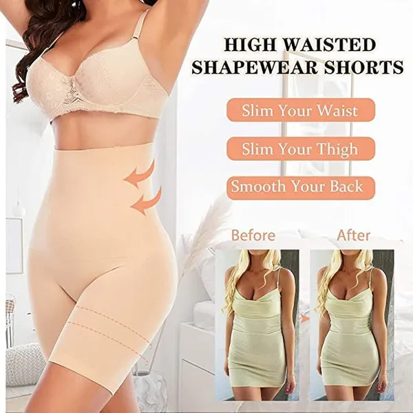KROYWEN_Women's_High_Waist_Tummy_Control_Panties_Hipster_Full_Coverage_Underwear_Body_Shaper_Slimming_Brief_Free_Size_Beige_Color_(Pack_of_1)
