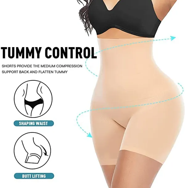 KROYWEN_Women's_Polyester_Tummy_Tucker_High_Waist_Shapewear_Beige_(Pack_of_1)