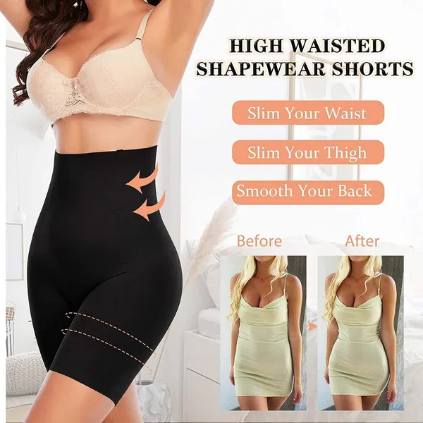 KROYWEN_Women's_High_Waist_Shapewear_Panties,_Tummy_with_Butt_Tucker_Body_Shaper_-_Black