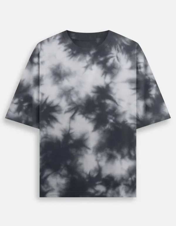 White_Black_Cotton_Get_Tie_Dye_Oversized_T-Shirt_For_Unisex