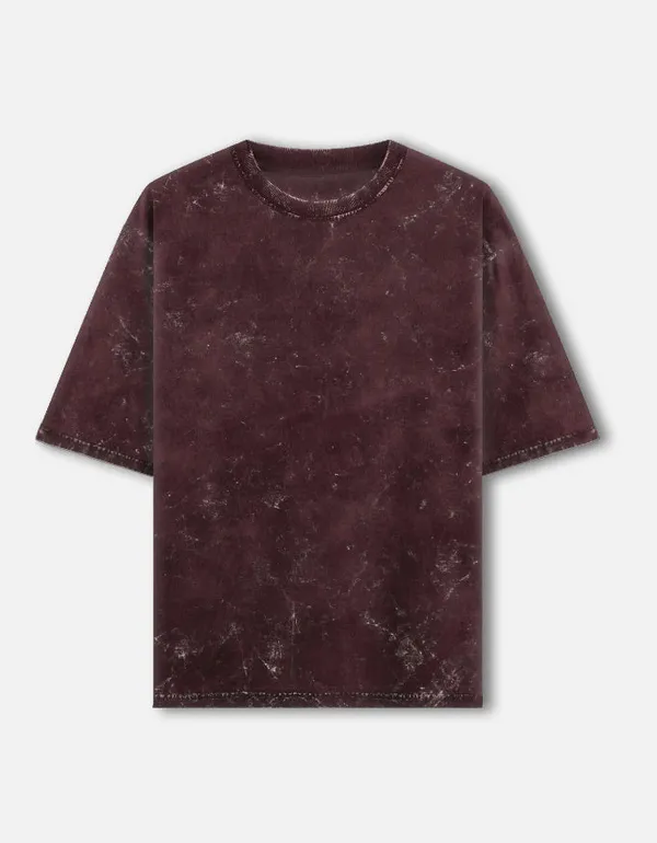 Maroon_Cotton_Grt_Acid_Washed_Oversized_Tee_For_Unisex