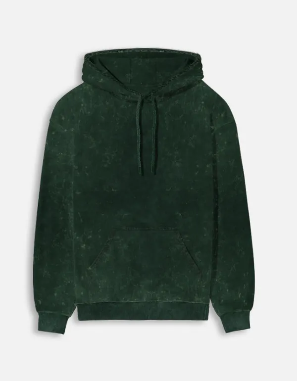 Bottle_Green_Cotton_Grt_Acid_Washed_Hoodie_For_Unisex