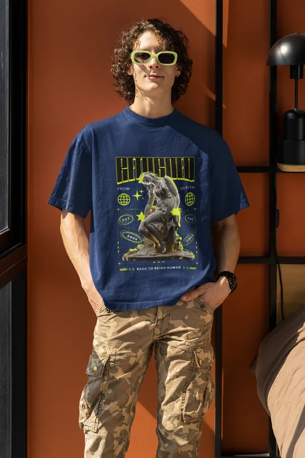 Royal_Blue_Cotton_One_Oversized_T-Shirt_For_Unisex