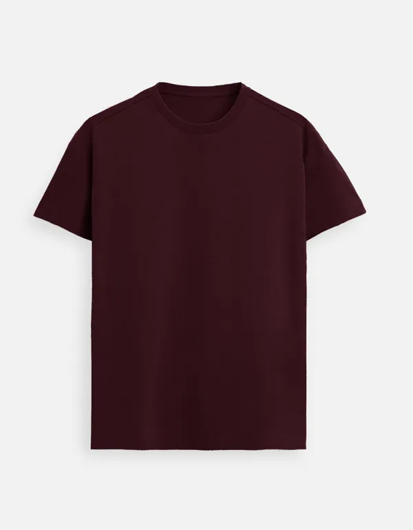 Maroon_Cotton_Grt_Supima_T-Shirt_For_Unisex