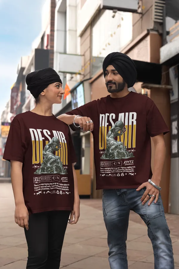 Maroon_Cotton_Desair_Supima_T-Shirt_For_Unisex
