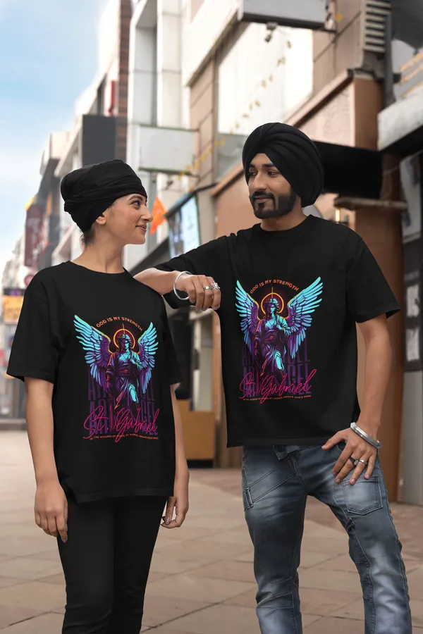 Black_Cotton_Angel_Stretch_T-Shirt_For_Unisex