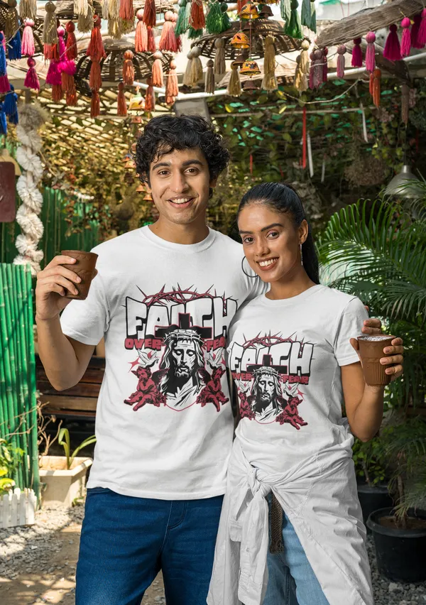 White_Cotton_Faith_Stretch_T-Shirt_For_Unisex