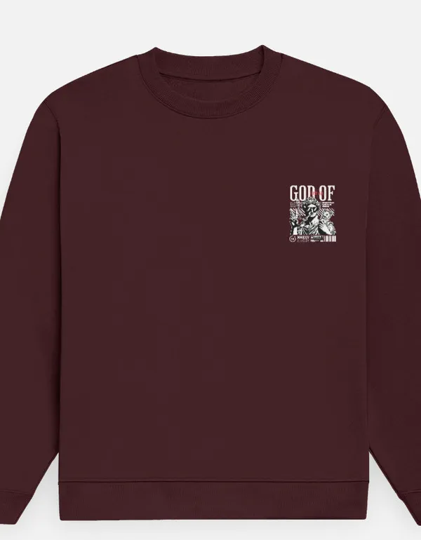 Maroon_Cotton_God_Of_Hustle_Sweatshirt_For_Unisex