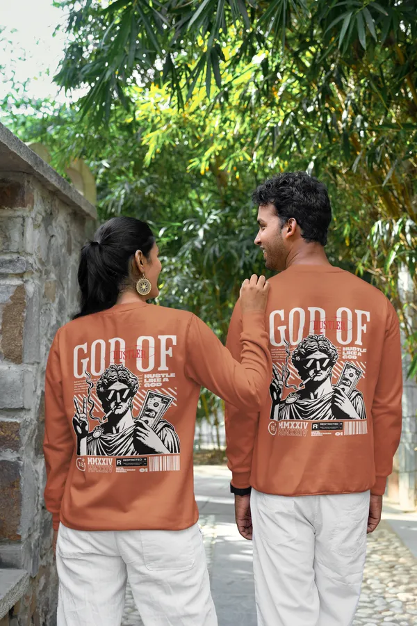 Coral_Cotton_God_Of_Hustle_Sweatshirt_For_Unisex